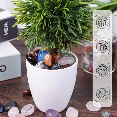 HAKACC 0.5LB أحجار متنوعة، 0.4-0.8 بوصة صخور طبيعية هبطت أحجار كريمة هبطت رقائق كريستالات لشفاء الريكي التأمل ديكور المنزل المزهريات in Kuwait