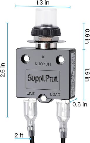 Push Button Circuit Breaker 3 Amp, Briidea Fuse Tester Manual Reset 32V, Low voltage Protection in Saudi Arabia
