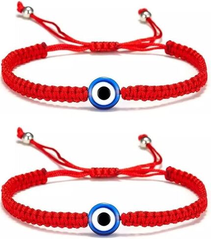 Evil Eye Bracelets 7 Knot Lucky Bracelet Adjustable String Amulet for Women Men Teen Boys Girls 2 Pack in Saudi Arabia