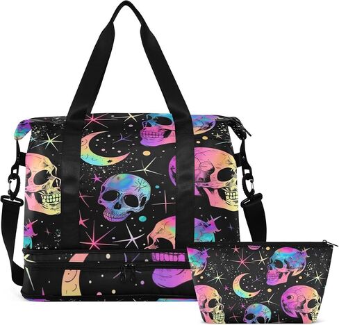 Weekender Bag for Women, Gym Bag Sports Duffle Bag Travel Tote Bag with Toiletry Bag Shoes Compartment in Saudi Arabia