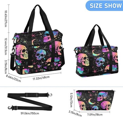 Weekender Bag for Women, Gym Bag Sports Duffle Bag Travel Tote Bag with Toiletry Bag Shoes Compartment in Saudi Arabia