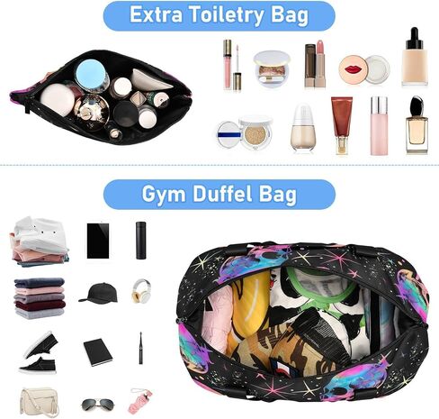 Weekender Bag for Women, Gym Bag Sports Duffle Bag Travel Tote Bag with Toiletry Bag Shoes Compartment in Saudi Arabia