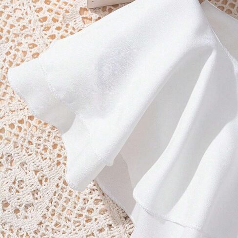 Girls' 2 piece outfit, summer dress, Suit Ruffle White Sleeveless Top Digital Print Floral Long Skirt Set 8-12 years in Saudi Arabia