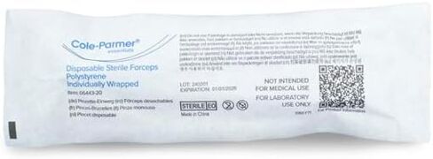Cole-Parmer-644320 Disposable Sterile Polystyrene Forceps, Individually Wrapped, 100/Pk in Saudi Arabia