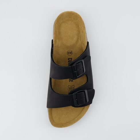 CUSHIONAIRE Lane Cork Footbed Womens Sandals Comfortable Double Buckle Slip On Sandals for Women with Arch Support and Classic Two Strap Design in Saudi Arabia