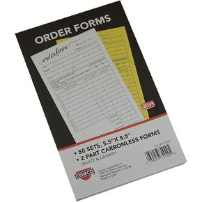 Cosco® Order Form Book, Script, 8 1/2" x 5", 2-Part Carbonless 50 Sets (074000)