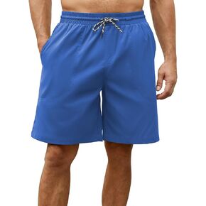 Hardaddy Mens Casual Shorts Stretch Waist Summer Beach Shorts with 5 Pockets Include 1 Zipper Pocket
