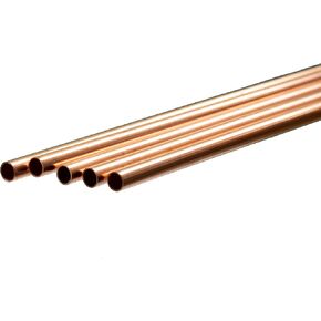 K&S 9513 Round Copper Tubes, 7/32" OD x 0.014" Wall x 36" Long, 6 Tubes, Made in USA