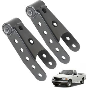 2-Pack 6400 Lowering Shackle Rear Kit Black Replacement for Silverado 1500 Sierra 1500 Ram 1500 with 2 Drop