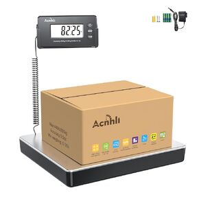 Heavy Duty Shipping Scale,440 LBS high Precision Hidden Wall Mounted Display, Portable Multi-Function Weighing Scale for Warehouse/Office/delivery Company, Includes Adapter and Product Manual