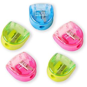 Hand Held Plastic Manual Pencil Sharpener, Steel Blade Rectangular Pencil Sharpeners, Colorful Pencil Sharpener for Kids, Random Color 5Pcs - Thanksgiving Halloween Christmas New Year Party Supplies