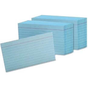 Oxford 7321BLU - بطاقات فهرسة مسطرة ملونة، 3 × 5، أزرق، عبوتان تحتويان على 100 بطاقة