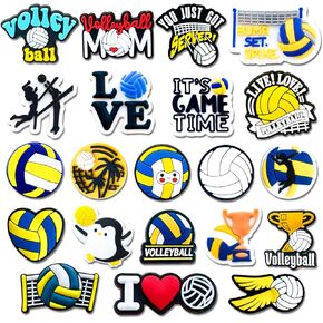 Sports Ball Shoe Charms for Croc Clog Sandals, Baseball Basketball Softball Volleyball Soccer Cheerleading Swimming Gymnastics Shoes Decoration Charms for Men Women