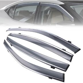 MotorFansClub 4PCS Window Visor Vent Fit for Nissan Maxima 4 Door 2016 2017 2018 2019 2020 2021 2022 2023 Window Deflectors Sun Rain Guard Smoke Color with Chrome Trim