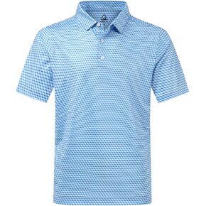 DEOLAX Mens Polo Shirts Fashion Print Mens Golf Shirt Dry Fit Mens Golf Polo Short Sleeve Quick Dry Funny Golf Shirt for Men