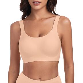 WOWENY Wireless Bras for Women No Underwire Seamless Full Coverage Bralette Ultra Comfort Push Up Bra with Extra Bra Extender