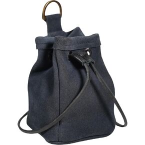 Mythrojan Drawstring Belt Pouch Renaissance Costume Accessories Jewelry Pouch - Midnight Navyblue