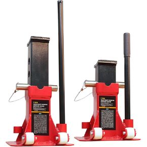 TCE ATZ120005U Torin Heavy Duty Car Jack Stand with Lock, 12 Ton (26,400 lb) Capacity, Red, 1 Pair