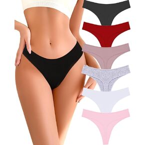 Cotton Underwear for Women Pack Breathable Thongs for Women Sexy Stretch Soft Womens Panties Thong XS-XL