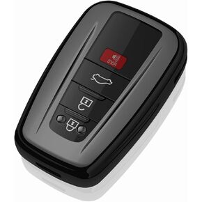 Tukellen لغطاء مفتاح Toyota Key Fob غطاء حماية خاص ناعم من مادة TPU متوافق مع 2018-2024 Camry Avalon C-HR Prius Corolla GT86 Highlander RAV4 4Runner Prado-Black