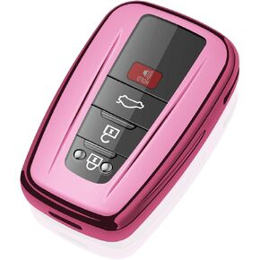 Tukellen for Toyota Key Fob Cover Special Soft TPU Key Shell Case Protector Compatible with 2018-2024 Camry Avalon C-HR Prius Corolla GT86 Highlander RAV4 4Runner Prado-Black