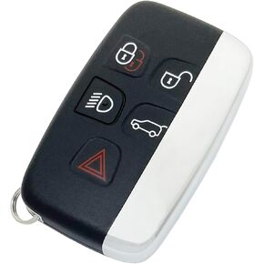 Smart Key Fob Case Shell for Land Rover Range Rover Sport LR2 LR4 Evoque 5 Buttons Keyless Entry Remote Replacement Cover Casing (Black)