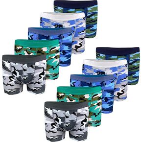 ® 10 Boys Cotton Camouflage Boxer Shorts Comfort Soft Underpants Underwear 2-15 Years