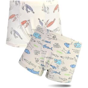 SkiBeaut Toddler Boy Boxer Briefs 2 or 4 Pairs of Little Kids Underwears Soft Cotton Potty Training Underwear for 2-8 Years
