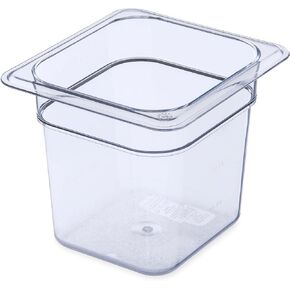 Carlisle FoodService Products Plastic Food Pan 1/6 Size 4 Inches Deep Clear
