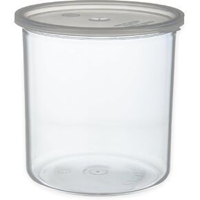 Carlisle FoodService Products Classic Round Storage Container Crock with Lid for Kitchen, Restaurants, Home, Plastic, 1.2 Quarts, Beige in Kuwait
