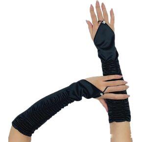 Women's Long Fingerless Gloves Satin Gloves Stretchy Opera Evening Party 1920s Gloves