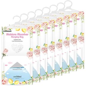 Hanging Moisture Absorber, Freesia Moistureproof Hanging Bag，Dehumidifier Bag (8 packs) Hanging Closet Dehumidifier Bags, Moisture Absorb 12.5 oz