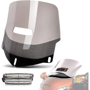 Motorcycle Windscreen Windshield with Air Vented for Goldwing GL1800 2001-2017 (Smoke)