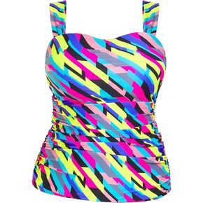 Ocean Blues Women's Tummy Control Tankini Top Only Wide Shoulder Straps Swim Top