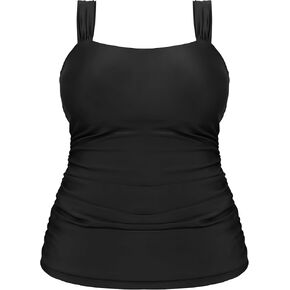 Ocean Blues Women's Tummy Control Tankini Top Only Wide Shoulder Straps Swim Top
