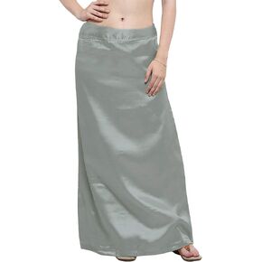 Women's Satin Petticoat Saree Underskirt Sari Underwear Free Size Adjustable (White) (Sea Green)