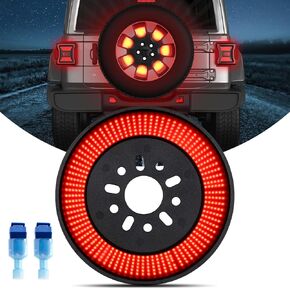 LED Spare Tire Brake Light Plug-N-Play Compatible with Jeep Wrangler 2007-2018 JK JKU YJ TJ, Bright Red Light