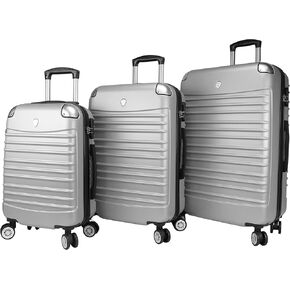Dejuno Impact New Generation Hardside 3-Piece Spinner Luggage, Black, One_Size