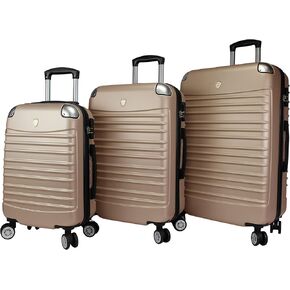 Dejuno Impact New Generation Hardside 3-Piece Spinner Luggage, Black, One_Size