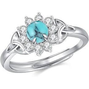 Turquoise Ring for Women 925 Sterling Silver Western Rings Turquoise Boho Rings Jewelry Gifts for Women
