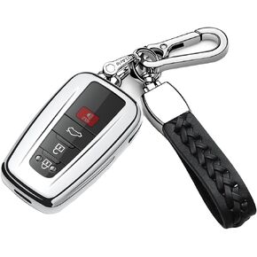 Autophone for Toyota Key Fob Cover with Keychain Soft TPU Key Shell Case,For 2020-2022 Highlander Corolla Prius 2018-2024 RAV4 Camry C-HR Avalon GT86 (Red)