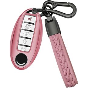 for nissan Key fob Cover case with Keychain,Soft TPU Protect car Key Compatible with Altima Rogue Maxima Pathfinder ect 3/4/5 buttons Remote Smart Key,Key case-Black