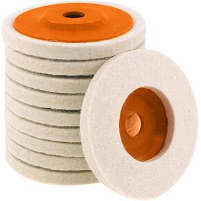 10 Pcs 4 Inch Wool Felt Polishing Wheel Disc,Wool Polishing Wheel Disc for 5/8" Arbor Angle Grinder, for Metal Aluminum,Stainless Steel, Chrome, Jewelry, Wood, Plastic, Ceramic, Glass