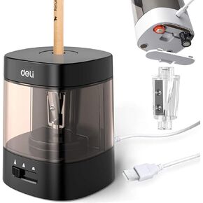 Electric Pencil Sharpener,5000 Times for Blade,Interchangeable Blade,3 Years Warranty,Battery/2A USB Powered,Suitable for 6-8mm,Extra Free Blades, for Home, Office, School (White)