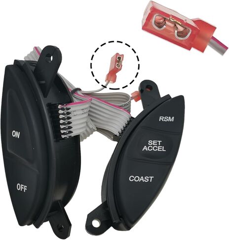 زر التحكم في سرعة عجلة القيادة SW-5928، F87Z-9C888-BB متوافق مع Ford 1998-2003 Ranger، 2001-2005 Explorer Sport Trac، 1999-2003 F150، 1998-2001 Mercury Mountaineer in Kuwait