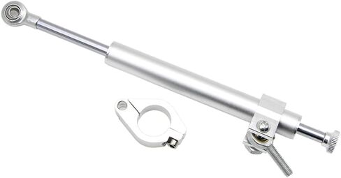 13"(330mm) Universal Motorcycle Steering Damper for Harley Honda Yamaha Kawasaki Suzuki Aprilla KTM BMW Ducati Sportster Touring Scrambler Stabilizer CNC Aluminum (Silver) in Saudi Arabia