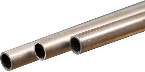 K&S 9803 Round Aluminum Tube, 4mm OD x 0.45mm Wall x 300mm Long, 3 Pieces, Made in The USA in Kuwait