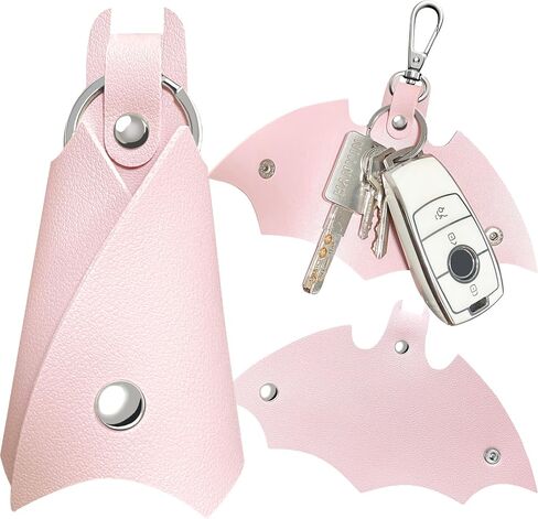 Leather Bat Keychain Car Key Fob EDC Key Chain Case Accessories with Key Ring Clip for Men Women Boyfriend Gifts in Kuwait