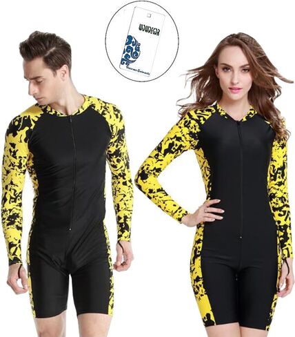 Women's One Piece Swimsuit Tummy Control, Long Sleeve Rash Guard Surfing Scuba Snorkeling UPF 50+ Athletic Swimwear Boyleg in Kuwait