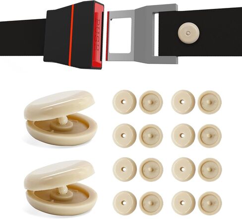 10 Sets Seat Belt Button Stop, Plastic Seat Belt Stop Clips Prevent Buckle from Sliding Down, No Welding Required Snap-On Seatbelt Stopper Kit, Universal Car Accessories (Black) in Kuwait